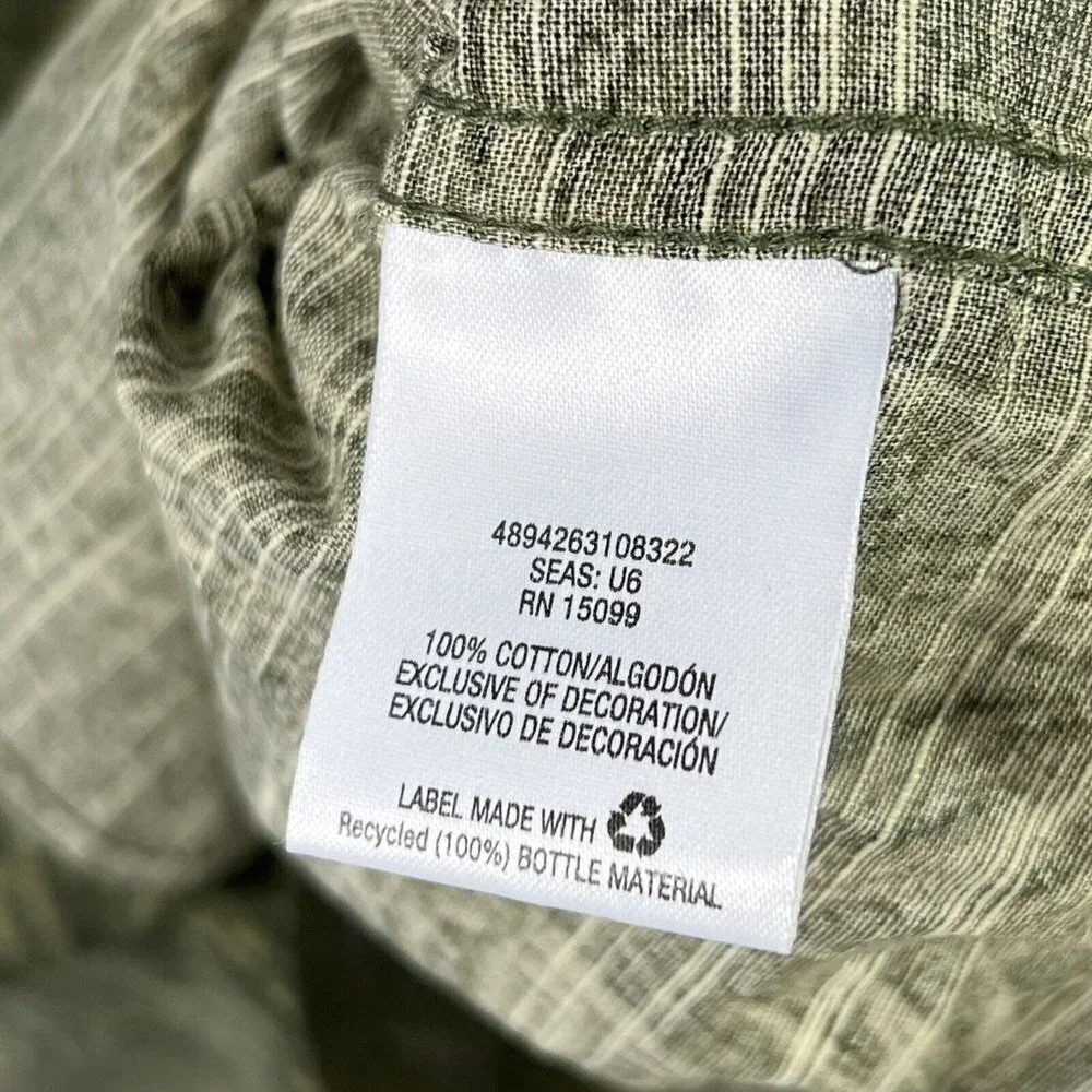 Outdoor Life Mens Button Up Shirt Size Medium Green Fern Print Tropical - Picture 6 of 8